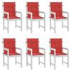Coussins de chaise de jardin à dossier bas - vidaXL - Rouge - Lot de 6