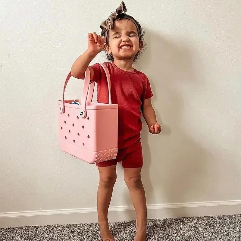 Torba plażowa EVA, letnie kosze do przechowywania, gumowa, wielofunkcyjna torba piknikowa na zewnątrz, modna, wodoodporna, jednokolorowa, torba Jelly Bag