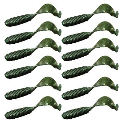 Esca morbida con esca artificiale a forma di verme artificiale multicolore da 12 pezzi 6 cm