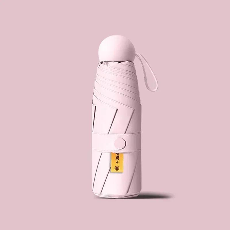 Capsule Umbrella Folding Lightweight Mini Umbrella Sunny and Rainy Dualuse UV Protection Umbrella Mini Umbrella New