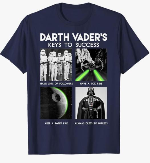 Darth Vader s Keys To Success Graphic T- Z1 T- Unisex T-Shirt S