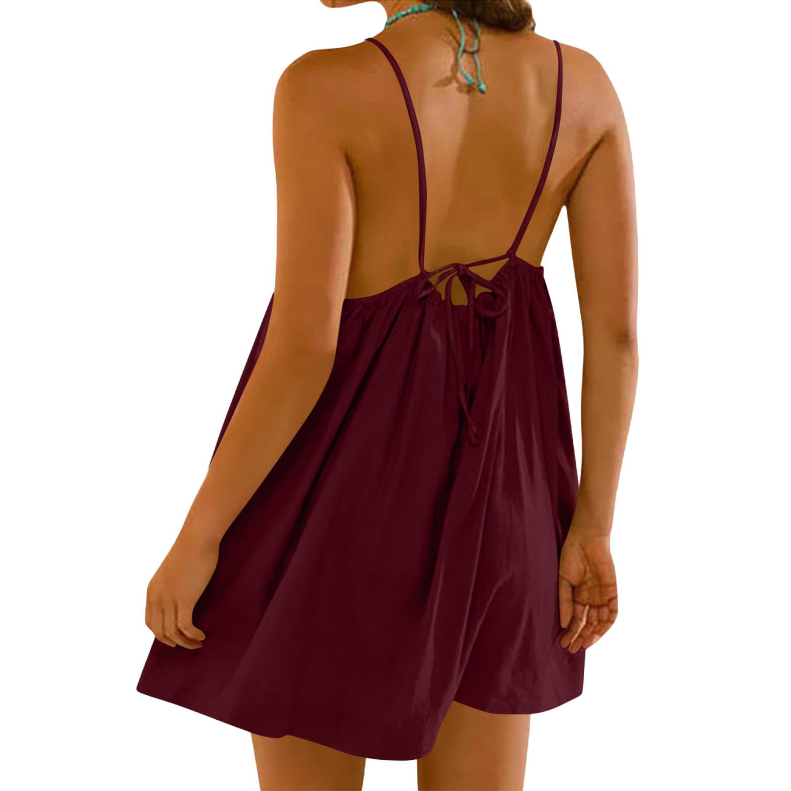 

Женский цветной свободный хлопково-льняной комбинезон с широкими штанинами XL винный