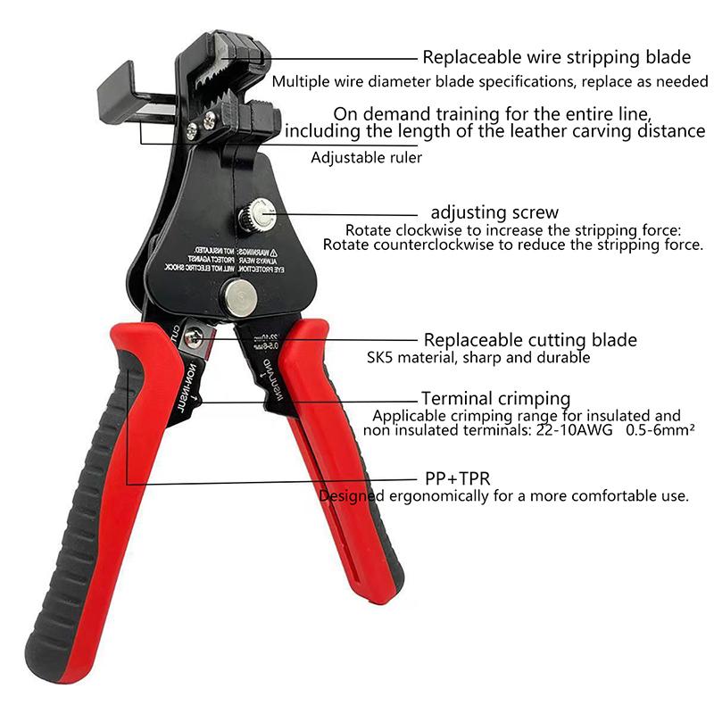 Multi-Function Wire Stripper Automatic Cable Cutter & Crimping Tool For Fiber Optic Coaxial & Electrical Wires