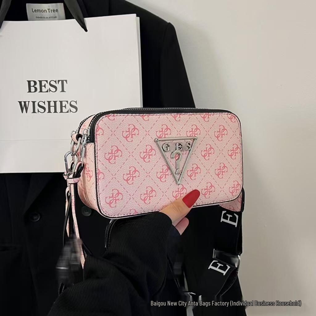 Women's Crossbody Camera Bag with Wide Shoulder Strap - Fashionable 2025 Letter Design