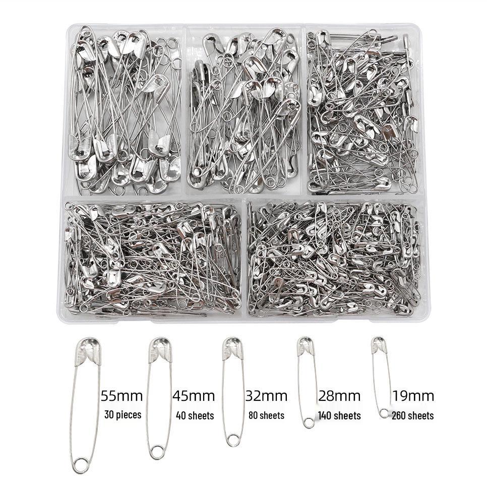 550-Piece Silver Safety Pin Set for Clothing and Household Use