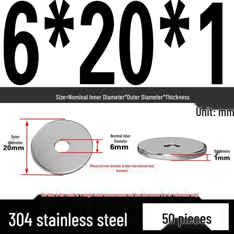 Thickened 304 Stainless Steel Flat Washer Spacer (M2-M36)