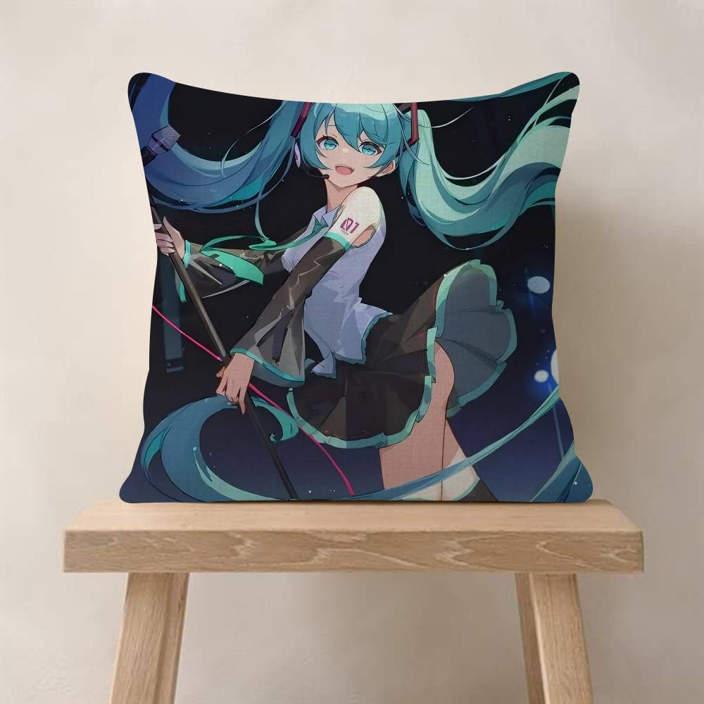 HHatsune Anime Miku Cushion Cover Decorative Pillow Sofa Home Decor Case Pillow Cases