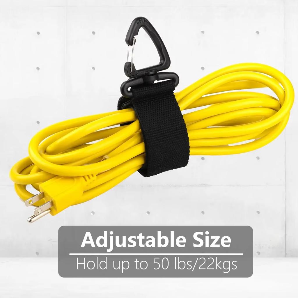 Cord Organizer Holder with Rotate Buckle Wire Manager Power Cord Management Nylon Heavy Cord Storage Straps for Cables Hoses