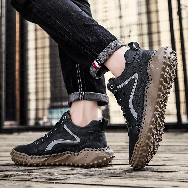 Spring /fall Handmade Leather Boots Men Shoes Comfortable Ankle Boots for Men Casual Shoes Large Size Tooling Shoes
