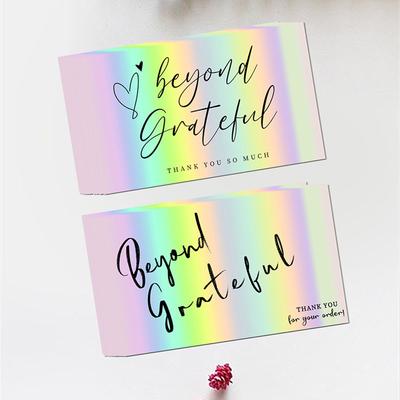 50Pcs Multiple Styles Laser Thank You Cards for Supporting My Small Business Order Purchase Thanks Greeting Card