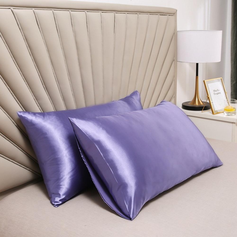 Bedroom Pillow Case Protector Simulated Silk Fabric Pillowcase Modern 48x74cm Luxurious Comfotable Solid Color