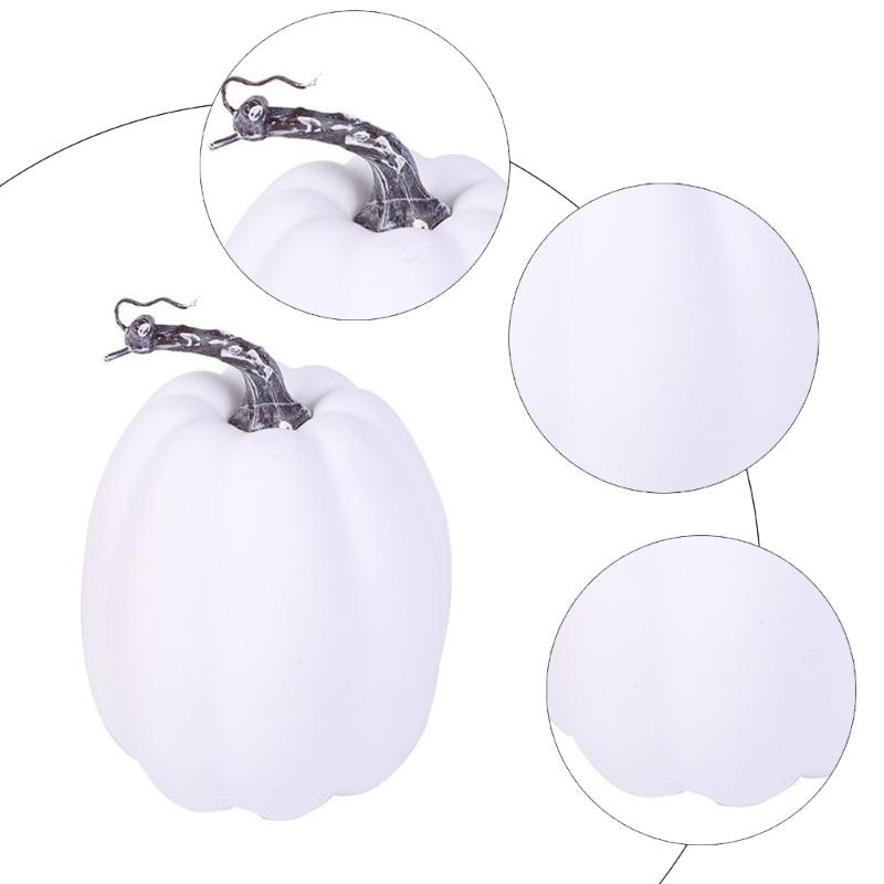 Artificial White Pumpkins for Photography Props Thanksgiving Parties Decorations, Foams Pumpkins for Basket Display