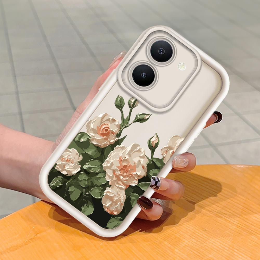 

Мягкий силиконовый квадратный чехол с рисунком лестницы для телефона, полное покрытие, противоударный защитный резиновый чехол для камеры для Vivo Vivo V30E 5G белый