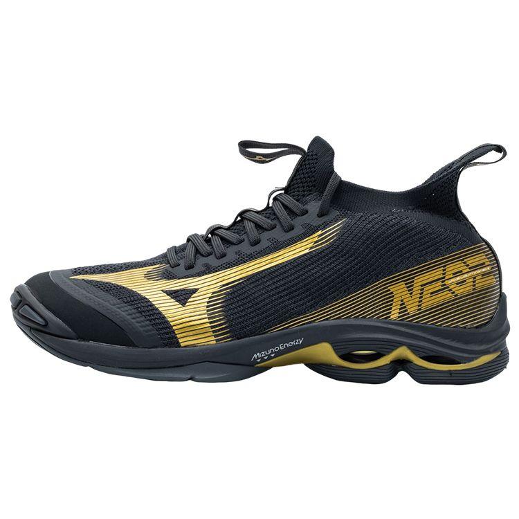 

Mizuno Wave Lightning Neo 2 Удобная амортизация Нескользящие Прочные Низкие волейбольные кроссовки Мужские кроссовки Черно-золотой V1GA220241 46.5