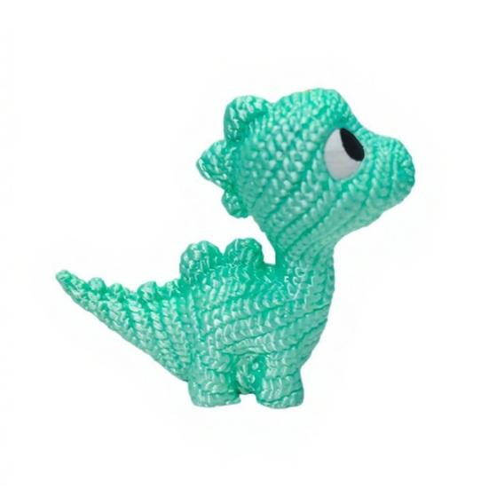 3D Printed Dinosaur Figurine Cute Mini Crochet Texture Dino Statue Miniature