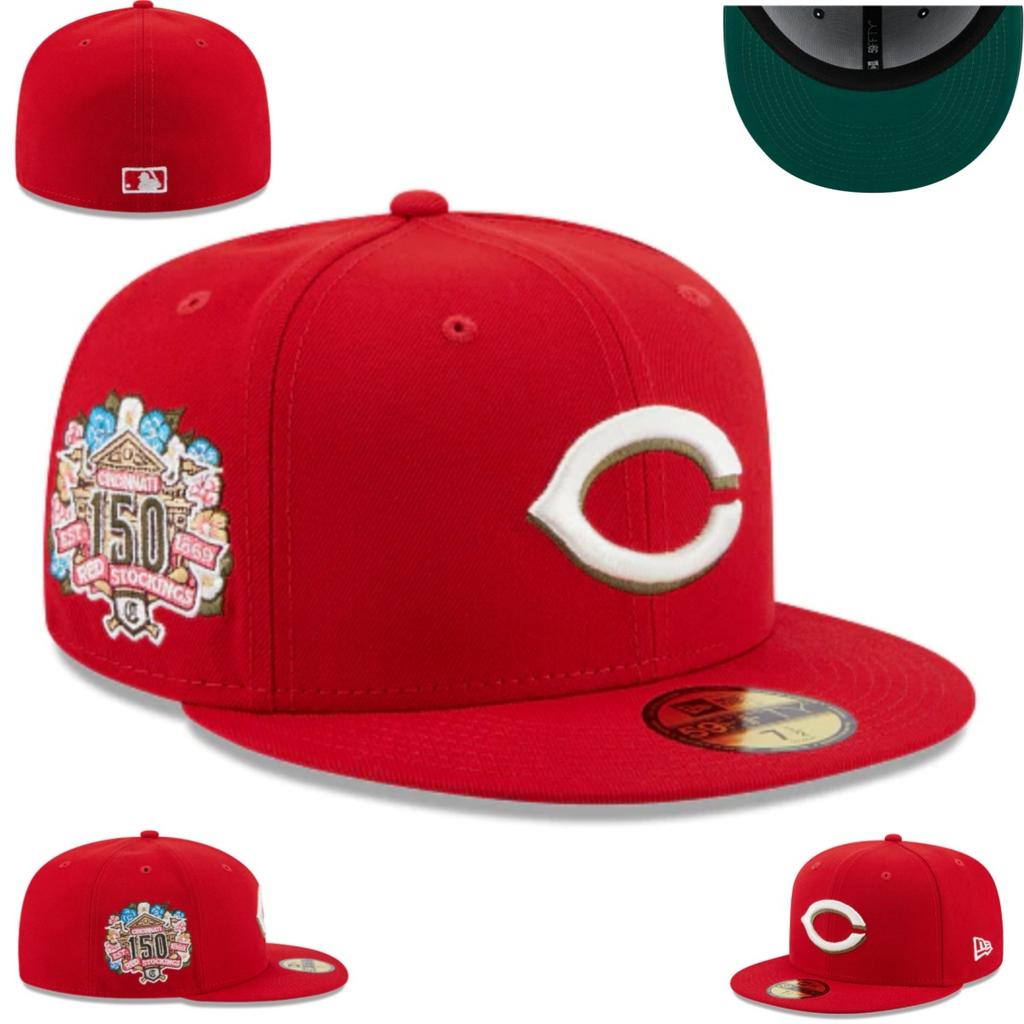 Cincinnati Red, Side Label, Team Size Cap, Closed Cap, Baseball Cap, Sun Hat, Embroidered Cap