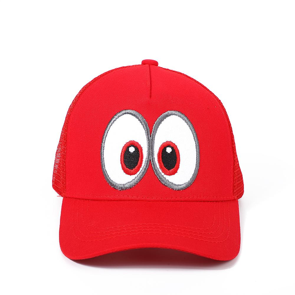 Mario Eye Embroidery Baseball Cap Outdoor Mesh Cap Summer Shade Breathable Mesh Hat