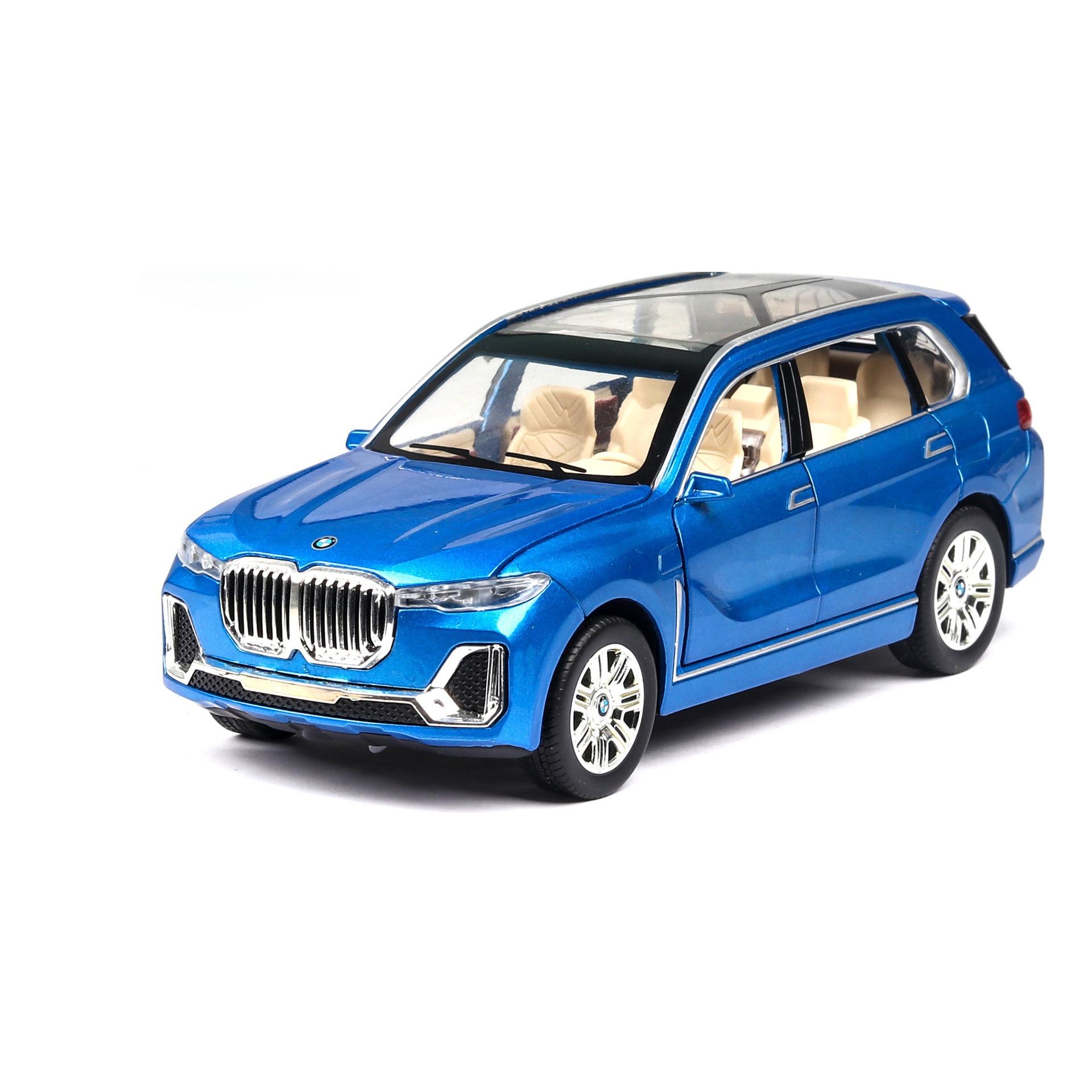 

1/24 BMW X7 внедорожник литой автомобиль модель литой игрушечный транспорт металлический игрушечный автомобиль коллекция звуковая и световая имитация детские игрушки подарок синий