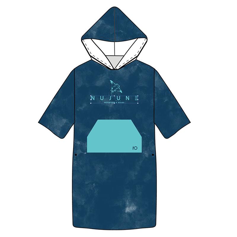 NuJune  Manta  Quick-Dry Absorbent Towel Poncho - Windproof Bathrobe for Surfing and Warmth