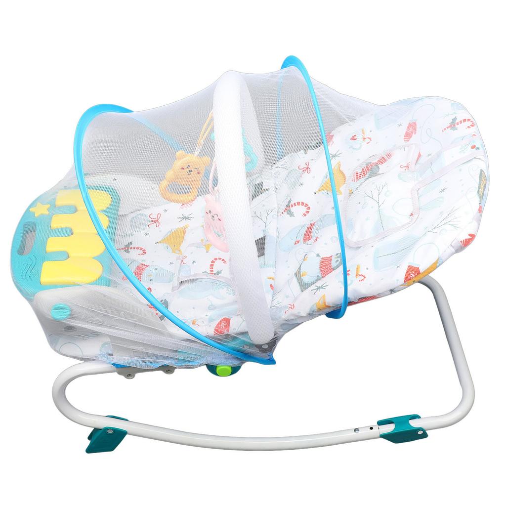 Electric Baby Swing Chair with Music Toys Net Adjustable 3 Point Safety Belt 44.1 Lb Load Bearing