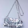 Silver Shiny Film Handmade Circle Crossbody Bag - Autumn/Winter Evening Fashion Accessory