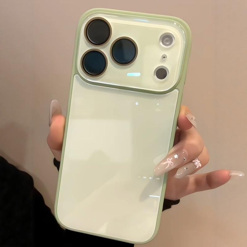 Luxury Candy Color Tempered Glass Camera Protection Case for iPhone 17 16 15 14 13 12 Pro Max Shockproof Bumper Hard Back Cover