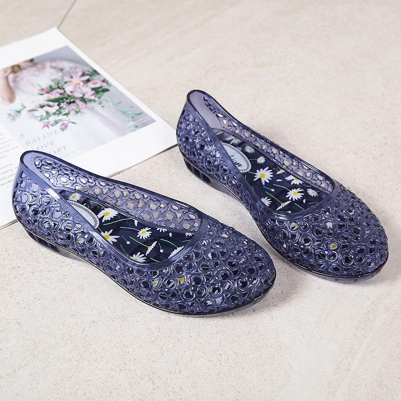Women's Transparent Crystal Wedge Sandals - Non-Slip, Pointed Toe, Versatile Summer Jelly Heels