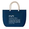 Blue Beach Bag with Rope Handle Papy Definition Father's Day Grandpa Birthday Gift | Large Tote Bag &; Sport