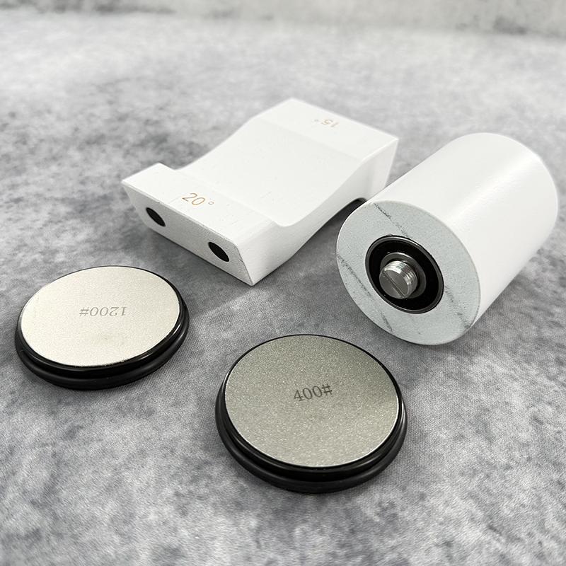 Upgraded Model White Roller Knife Sharpener with Whetstone Sharpening Accessories 15/20° Fixed Angle Knife Sharpener Household New Set