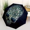 1pc Skull Cityscape Auto Open/close, All-Season Portable Folding Umbrella for Women & Men, Travel, Everyday, Formal Events - Compact Luxury Parasol, O