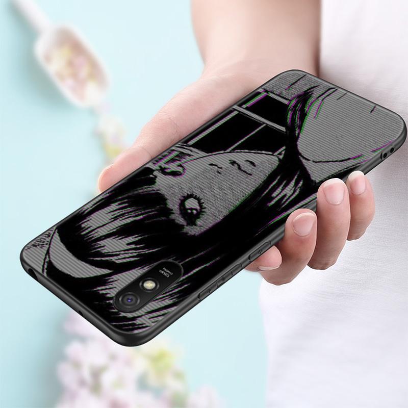 Anime Junji Ito Tees Horror Silicone Phone Case For Xiaomi Redmi Note 11 10 9 8 Pro 11T 10T 10S 9S 8T 9 9A 9C 9T Black Cover