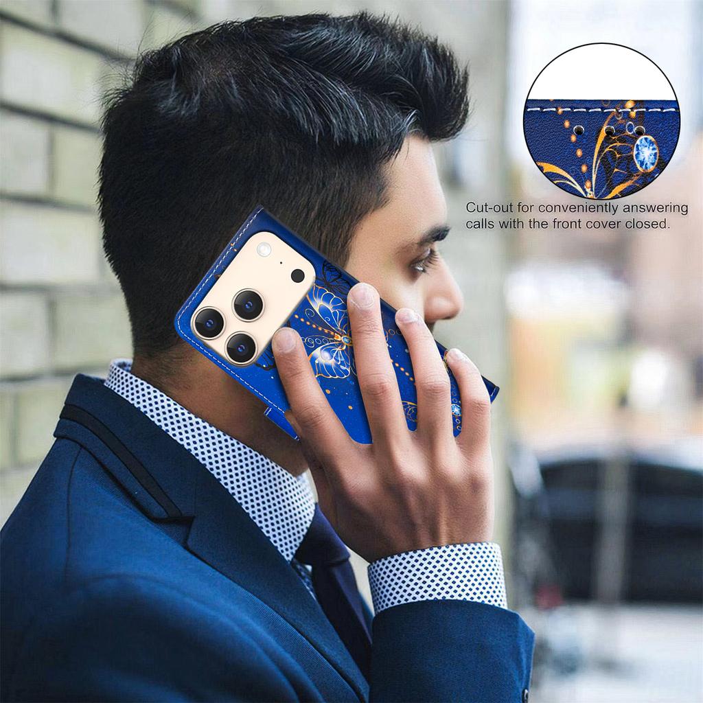 Double-sided Patterns Wallet Phone Case for iPhone 17 Air 16E 16 Pro Max 15 14 13 12 11 7 8 Plus Flip Leather Card Holder Cover