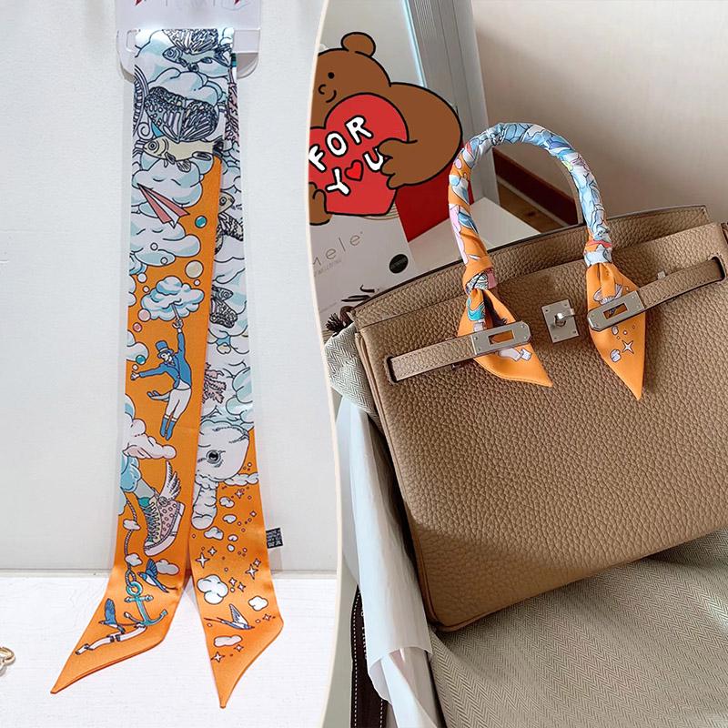 2024 Trendy Silk-Style Scarf Handle Wrap for Bags