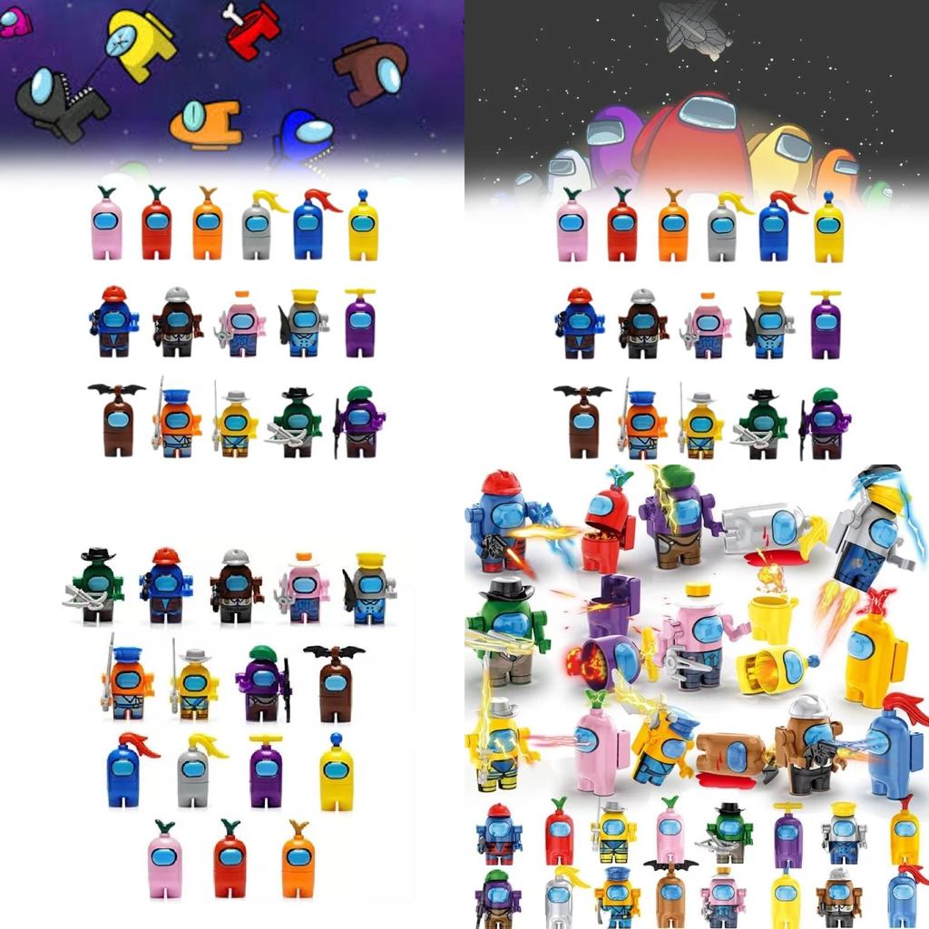 Exciting Space Among Us 16 Character Mini Building Blocks Perfect For Kids Playtime