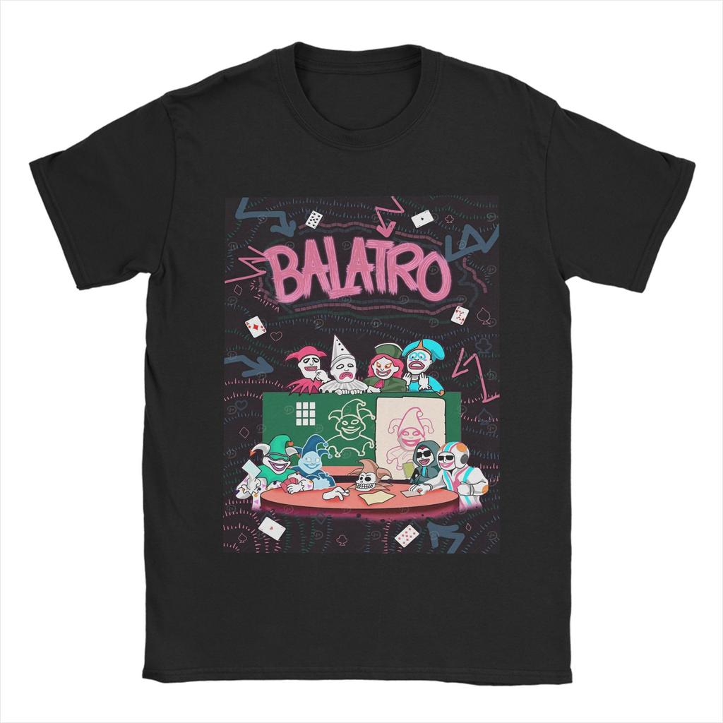 Vintage Balatro Jokers Playing Card T-Shirt Men Round Neck Short Sleeve Top Tee  Cotton Summer TopsTops