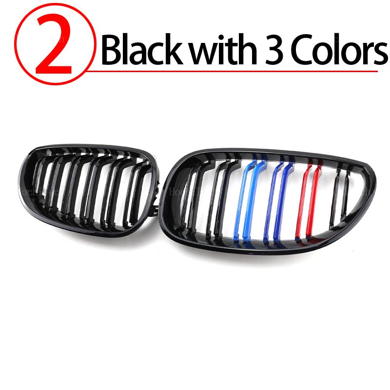 New Look Auto-Kühlergrill, vorne, Niere, glänzend, 2 Linien, Doppellamellen, für BMW 5er E60 E61 M5 520i 535i 550i 2003–2010
