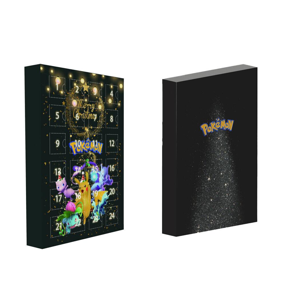 (Black ) 24Pcs Pokemon 2023 Advent Calendar 24 Days Xmas Countdown Gifts