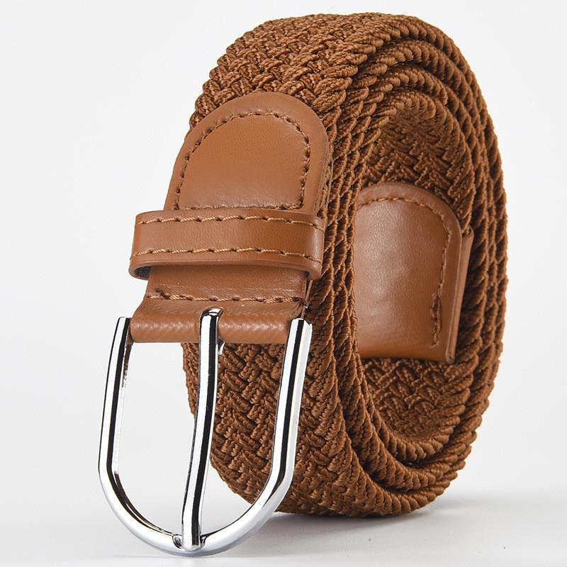 Stylish Woven Stretch Casual Mens Belt With Alloy Buckle For Fashionable Wear