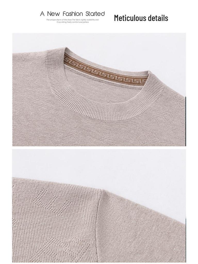 Maglione Jacquard da Uomo a Filo Fine - Collezione Autunno/Inverno 2025, Girocollo, Lavorazione a Maglia Comoda ed Elastica
