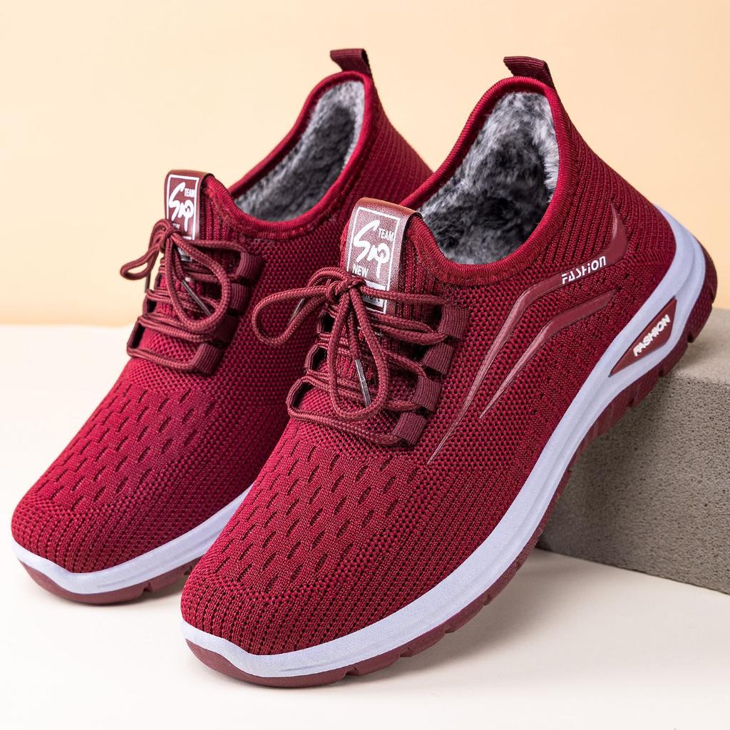 Cotton shoes women's winter velvet shoes TEMU cotton boots thickened fly-woven snow boots warm winter shoes