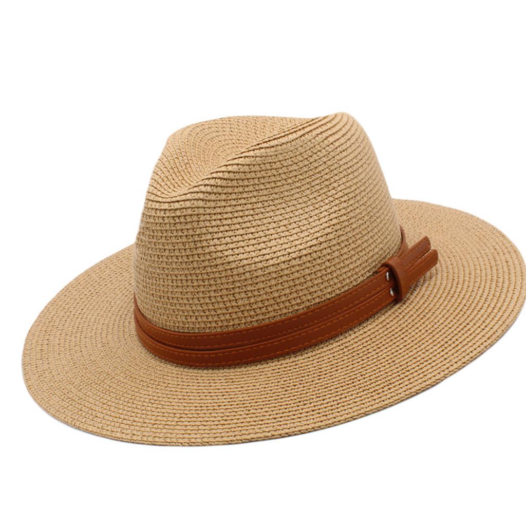 Elegant Wide Brimmed Straw Hat Handwoven Breathable Ethnic Straw Hat Holiday Vacation Hat Western Sun Hat