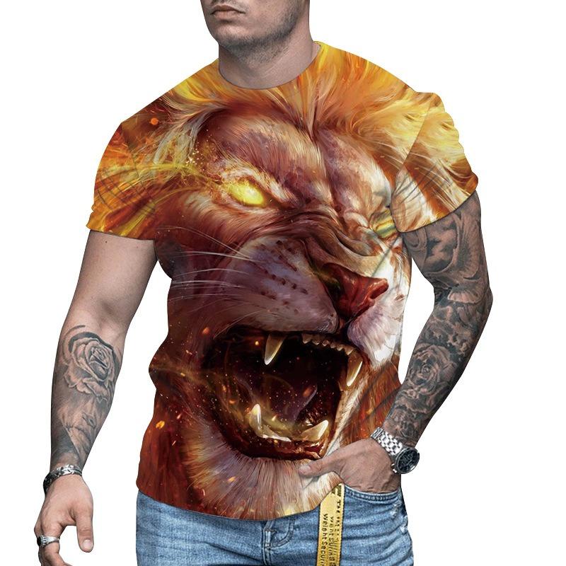 3D Animal Prints Print T-Shirts Summer Men Casual Fashion Streetwear Oversized Short Sleeve T Shirt Tees Tops Clothing