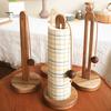 Kitchen Countertop Paper Towel Holder with Anti-Slip Weighted Wooden Base Easy To Install Standing Paper Towel Roll Stand