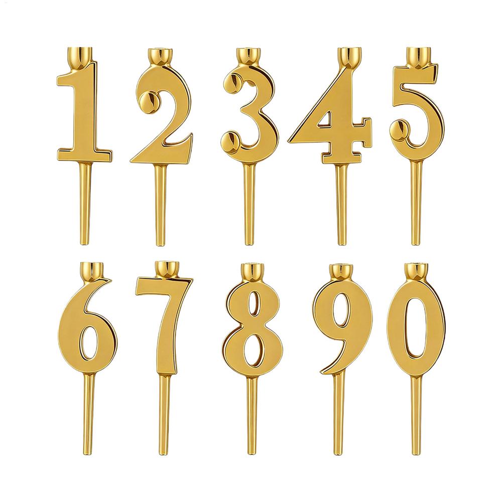 10pcs Number Candle Holders Graduation Party Supplies Holiday Cake Toppers for Party Planners Home Bakers Retail Stores