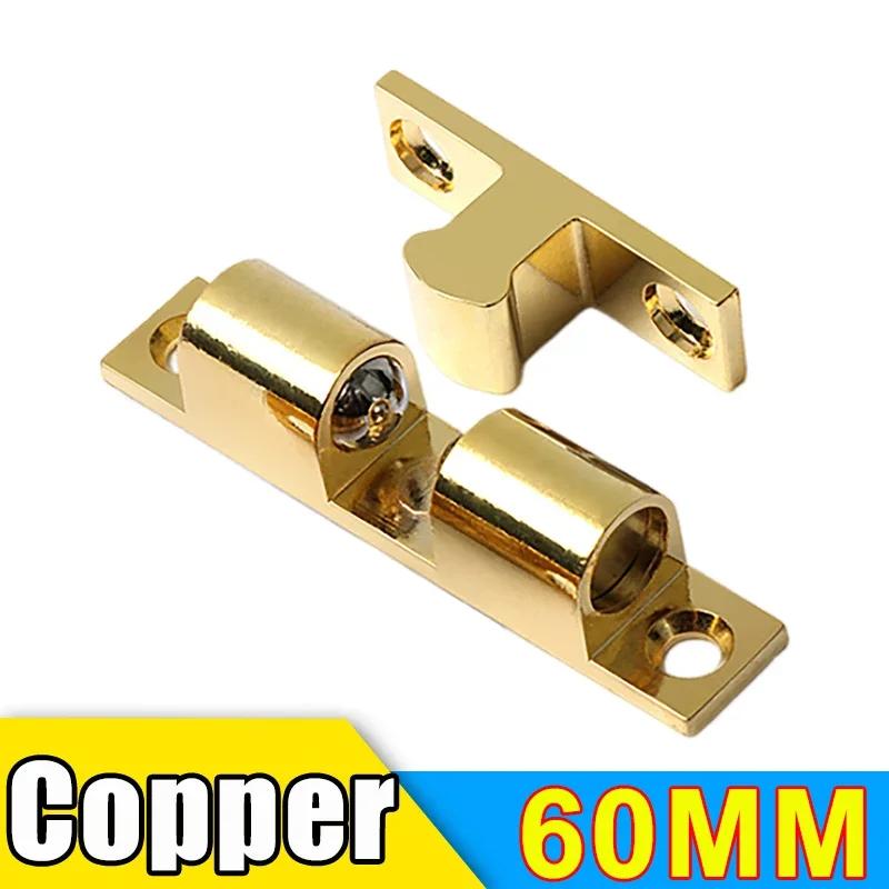 Wholesale Furniture Door Ball Latch Brass Double Roller Spring Ball Catch Latches Cabinet Closet Door Adjustable Tension Latch