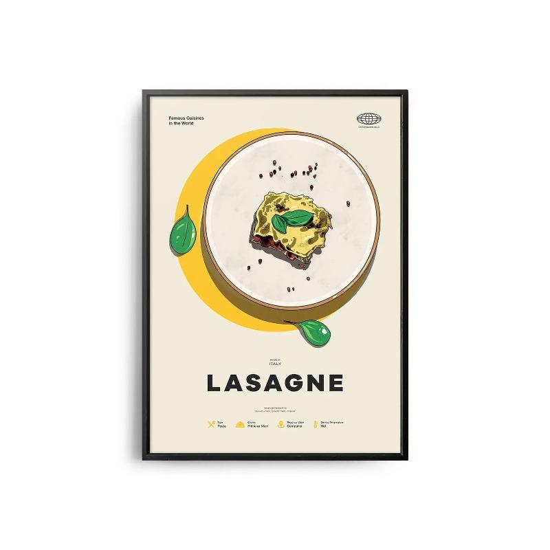 World Cuisine Poster Aesthetics Pizza Ramen Food Wall Art Mural Kawaii Room Decor Home Kitchen Decoration Retro Canvas Painting