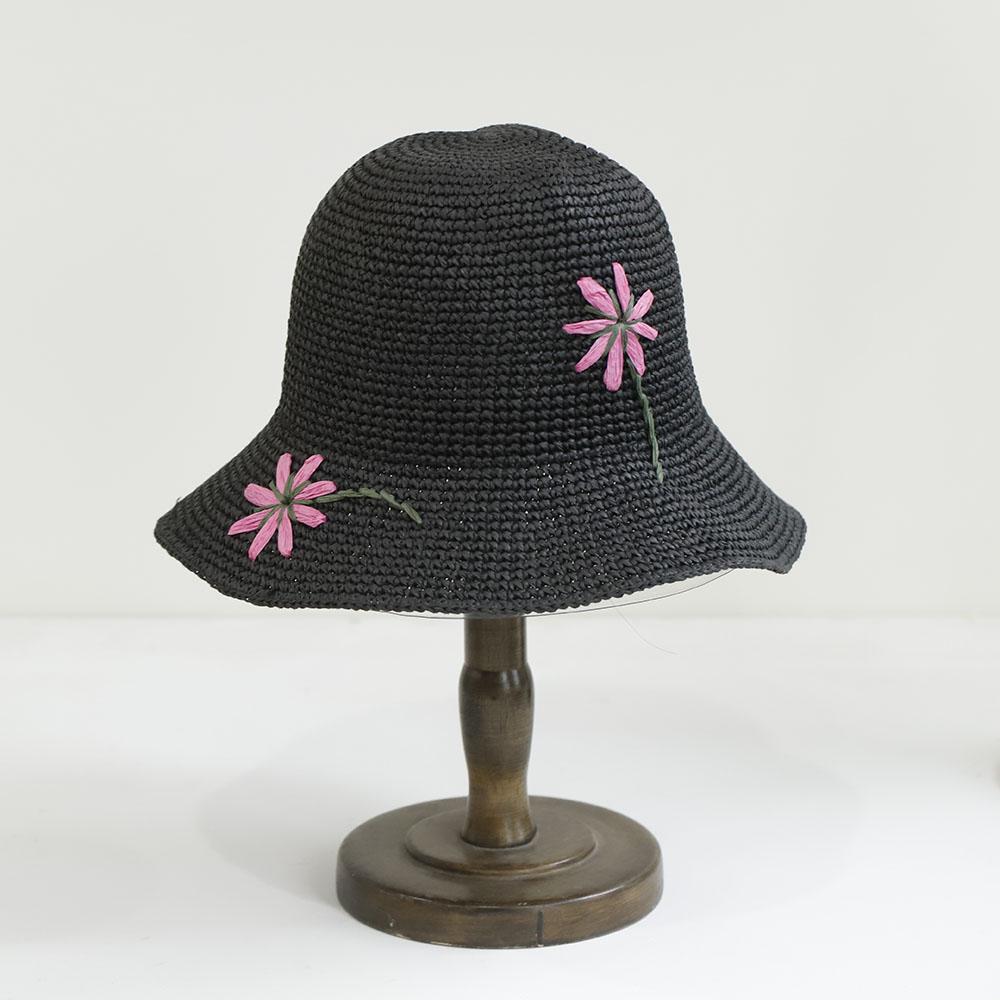 

2026 NEW Handmade High quality colorful flower Sun Hat Floppy Summer Hats For Women Beach Panama Straw Dome Bucket Hat 56-58cm