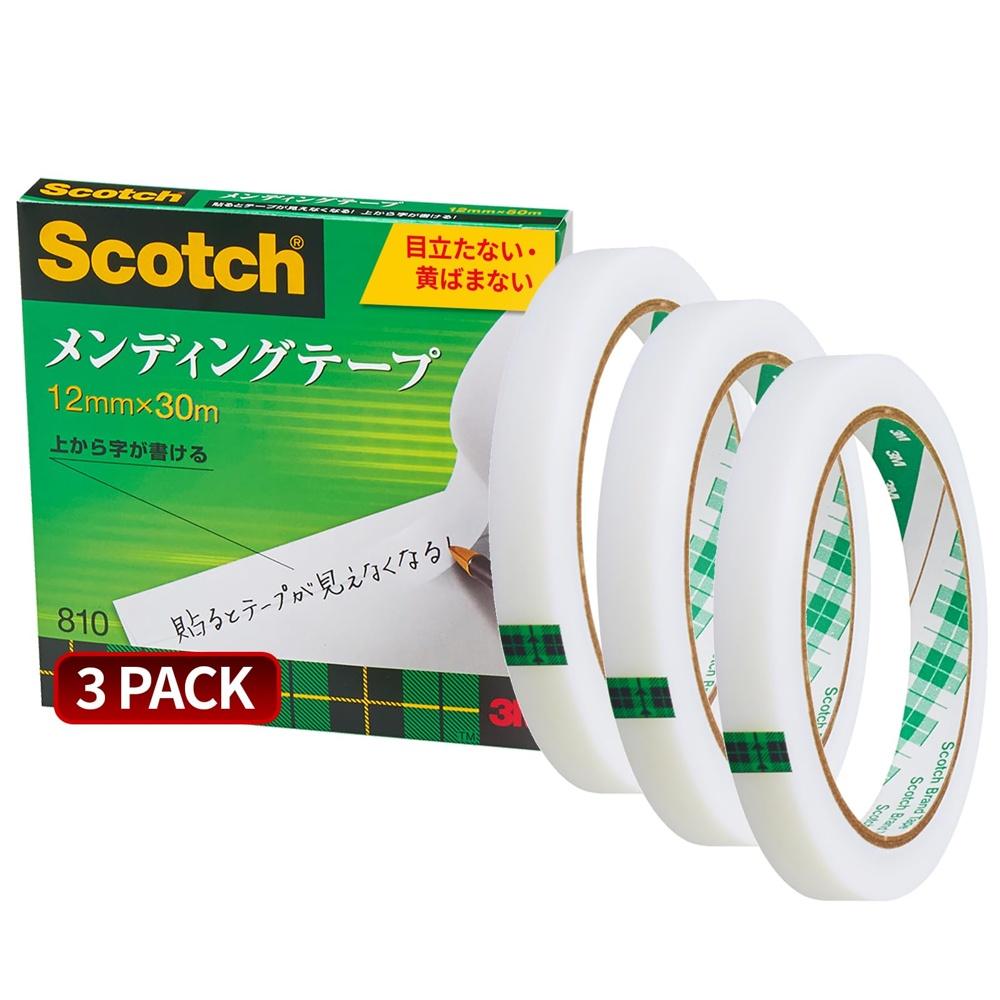 

[ Exclusive] 3M Scotch Tape Mending Large Roll 12mm x 30m 3 Pack 810-3-12-SIOC