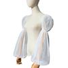 Elegant Tulle Bishop Sleeve False Sleeves Sheer Stage Costume Accessory White Ruffled Long Sleeve for Wedding