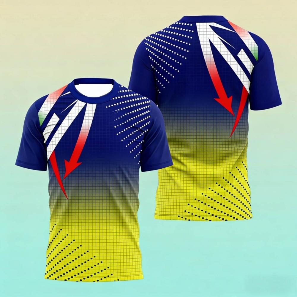 Fashionable Men's Summer Table Tennis Training Shirt T-Shirtl Outdoor Tennis Uniform O-Neck Short-Sleeved Table Casual Loose Top